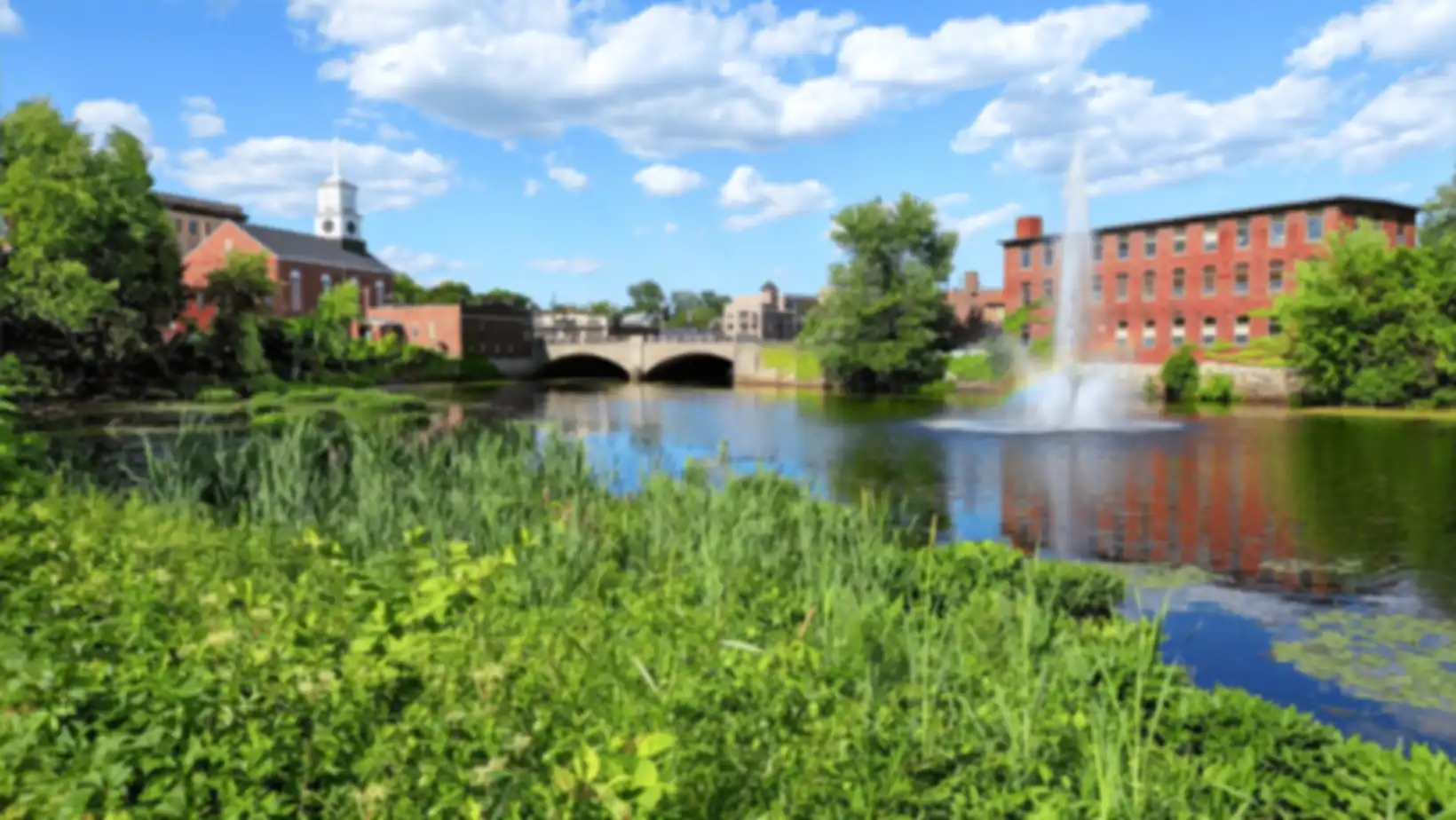 The Nashua River and mill buildings in downtown Nashua